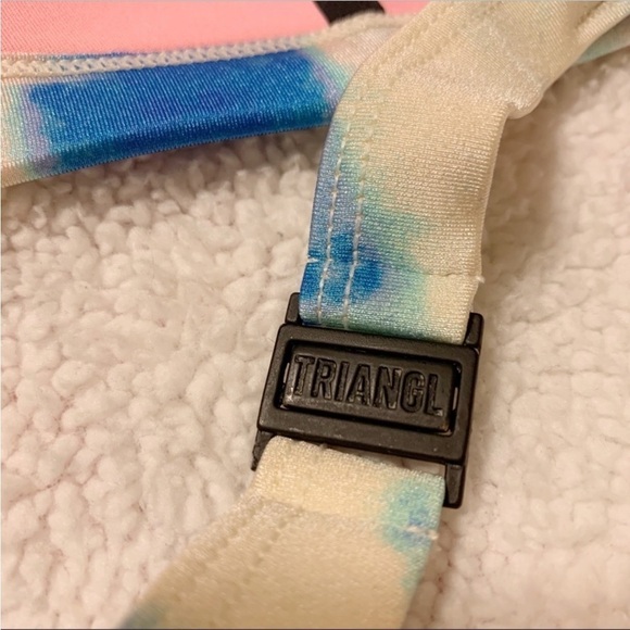Triangl Bibi Luna Blue Cream Tie Dye Triangle Bikini Top Bright Swim - Picture 11 of 13